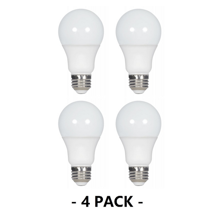 Satco S28560 10W A19 Non-Dimmable LED Bulb, 2700K, 4-Packs