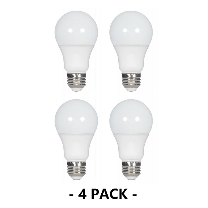 Satco S28561 10W A19 Non-Dimmable LED Bulb, 3000K, 4-Packs