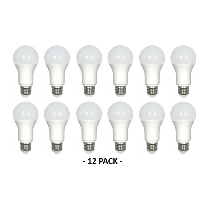 Satco S29832 6W A19 LED Bulb, E26 Base, Dimmable, 3500K, 12-Pack