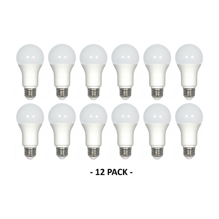 Satco S29833 6W A19 LED Bulb, E26 Base, Dimmable, 4000K, 12-Pack
