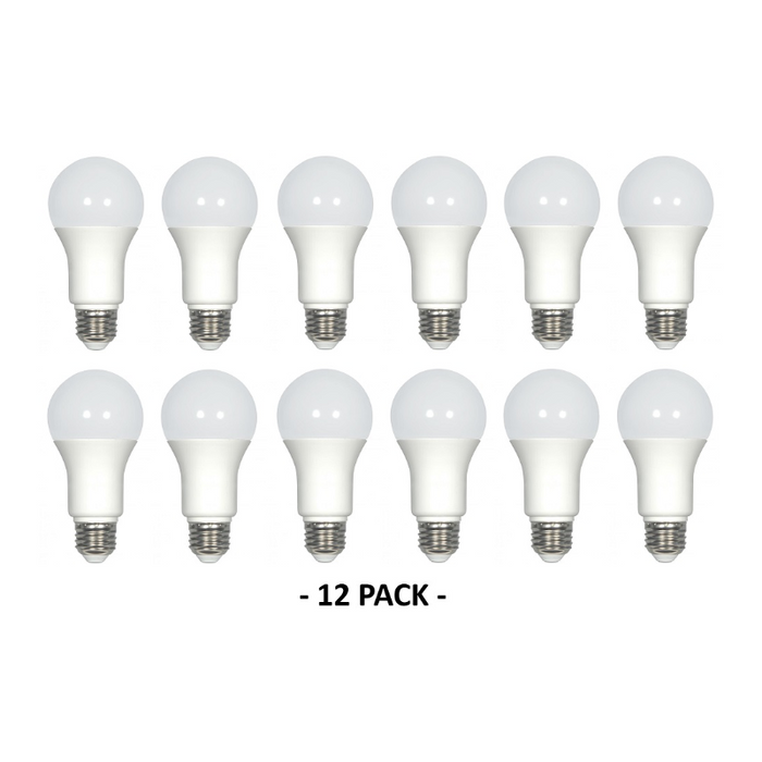 Satco S29831 6W A19 LED Bulb, E26 Base, Dimmable 3000K, 12-Pack