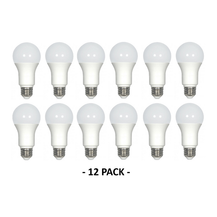 Satco S29834 6W A19 LED Bulb, E26 Base, Dimmable, 5000K, 12-Pack