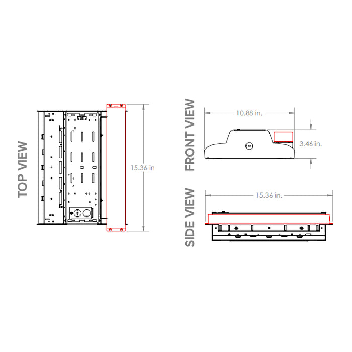 Columbia PELA-840-L24 174W LED Linear High Bay w/ 20W Emergency Battery, 4000K, 80 CRI, 24000 Lumens, 120-277V, 0-10V Dimming