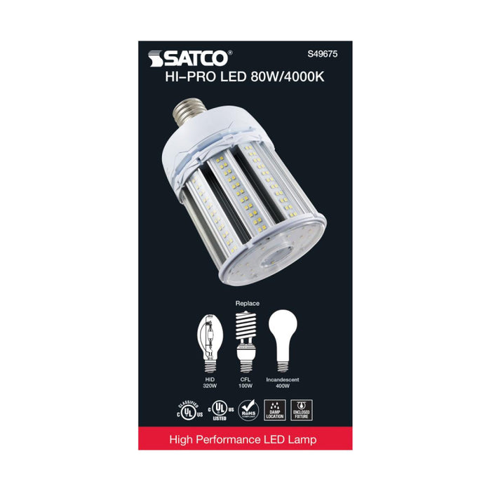 Satco S49676 100W LED HID Replacement; 4000K; Extended Mogul base; 120-277V, Type B; Economy Hi-Pro