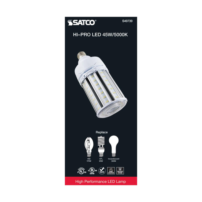 Satco S49739 45W LED HID Replacement; 5000K; Medium base; 120-277V, Type B; Economy Hi-Pro