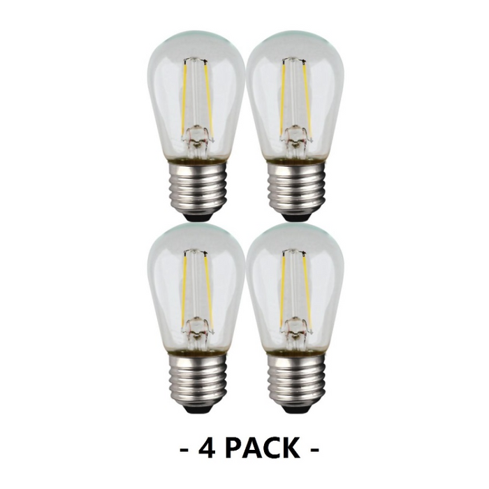 Satco S8021 1W S14 LED String Light Replacement Bulb, E26 Base, 2700K, Clear (Pack of 4)