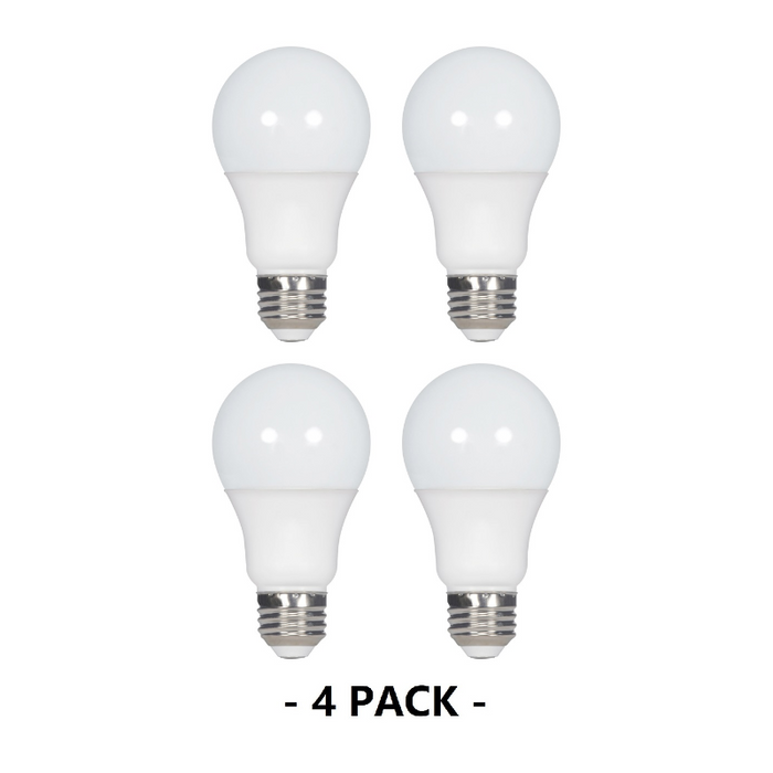 Satco S8489 12.5W A19 4000K Non-Dimmable LED Bulb, 4-Pack