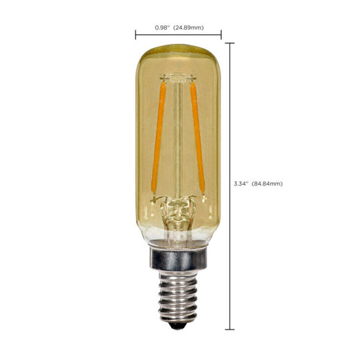 Satco S9873 2.5W T6 LED Bulb, E12 Base, 2000K