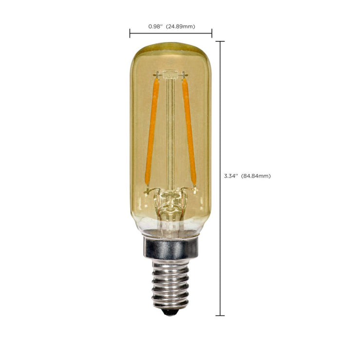 Satco S9873 2.5W T6 LED Bulb, E12 Base, 2000K