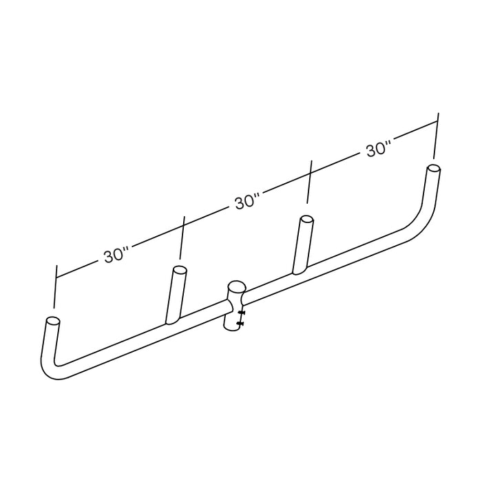 Gardco SBRKT RBH Round Bullhorn Brackets, 2-3/8" OD x 4" Length Tenon - Quad Linear