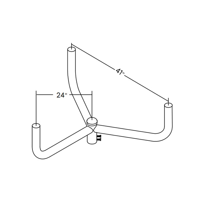 Gardco SBRKT RBH Round Bullhorn Brackets, 2-3/8" OD x 4" Length Tenon - Triple Spider