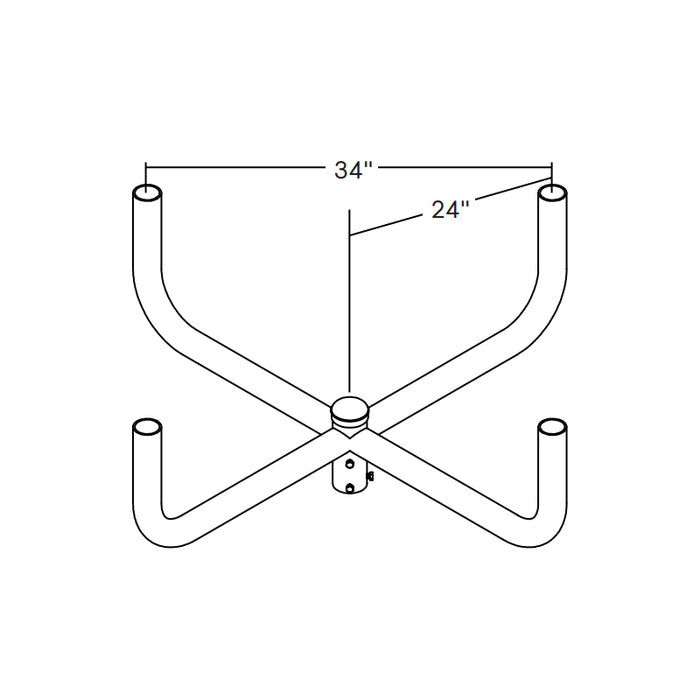 Gardco SBRKT RBH Round Bullhorn Brackets, 2-3/8" OD x 4" Length Tenon - Quad Spider