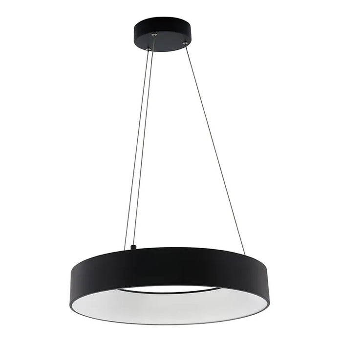 Westgate SCRH 18" 30W LED Hollow Circle Pendant with Uplight, 5CCT Selectable - Black