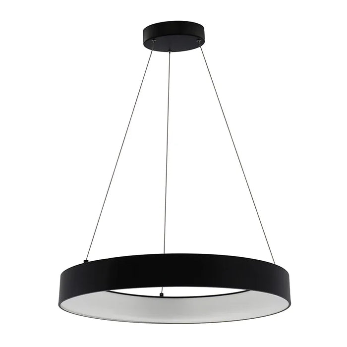 Westgate SCRH 24" 40W LED Hollow Circle Pendant with Uplight, 5CCT Selectable - Black