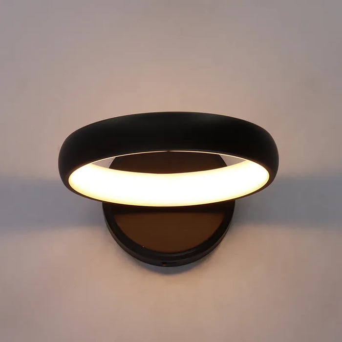 Westgate SCRH 1-lt 7" LED Hollow Circle Wall Sconce with Uplight, 5CCT Selectable, 120-277V