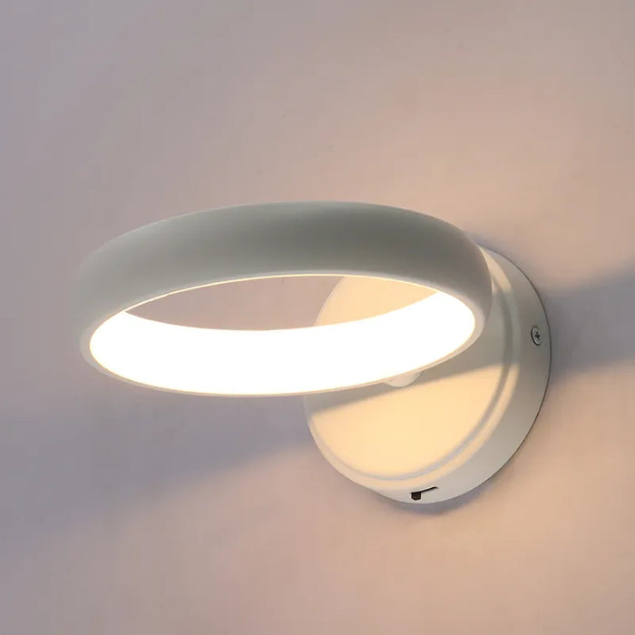 Westgate SCRH 1-lt 7" LED Hollow Circle Wall Sconce with Uplight, 5CCT Selectable, 120-277V