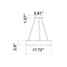 Westgate SCRH 18" 30W LED Hollow Circle Pendant with Uplight, 5CCT Selectable