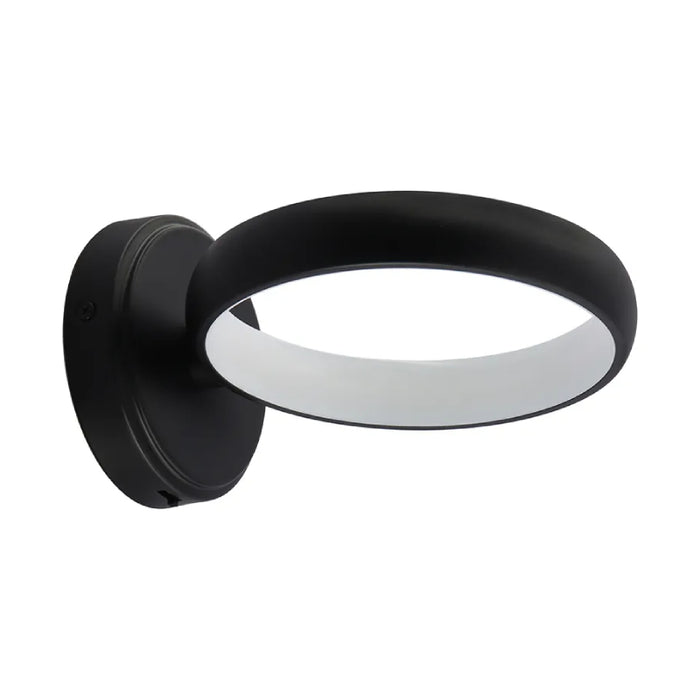 Westgate SCRH 1-lt 7" LED Hollow Circle Wall Sconce with Uplight, 5CCT Selectable, 120-277V - Black