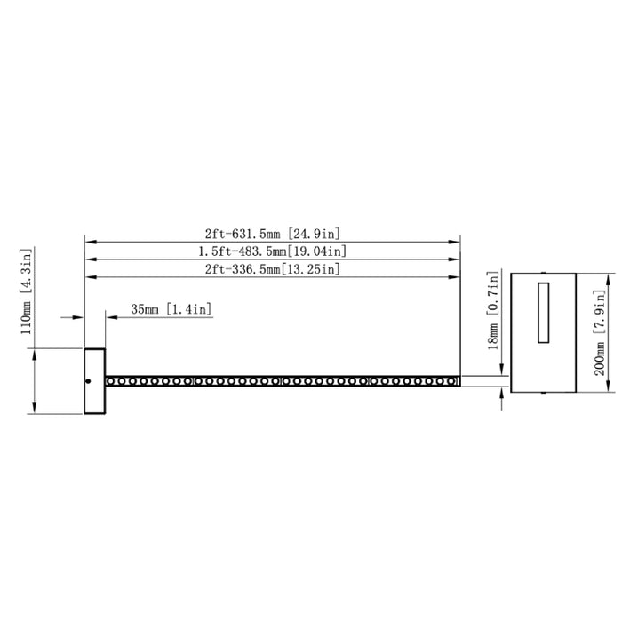 Westgate SCSL-WM-UD-AP 19" 15W LED Slim Up and Down Wall Sconce, 5CCT Selectable, 120V