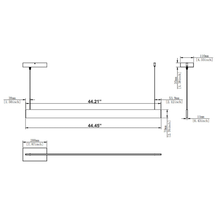 Westgate SCSSL-UD-AP Series LED Slim Architectural Up & Down Linear Light /w Aperture Optics Lens, 5CCT Selectable, 120-277V