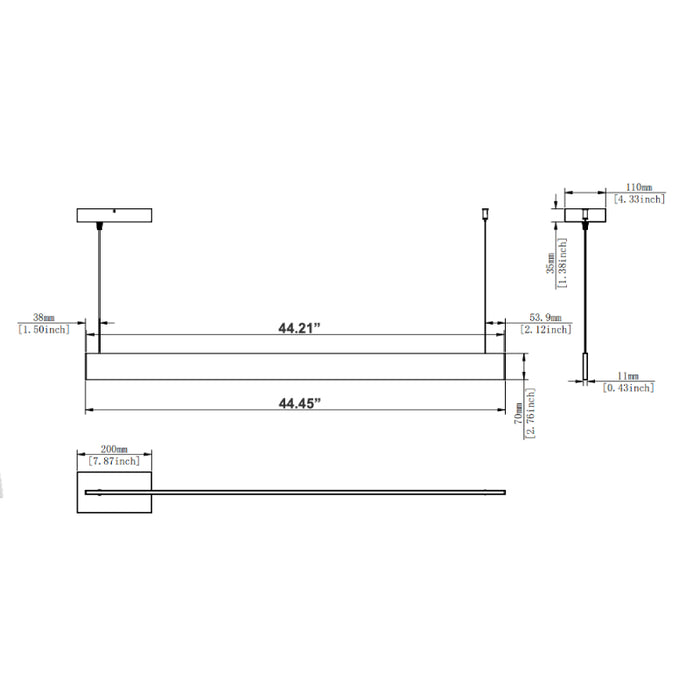 Westgate SCSSL-UD Series LED Slim Architectural Up & Down Linear Light /w Separate Control, PC Lens, 5CCT Selectable, 120-277V