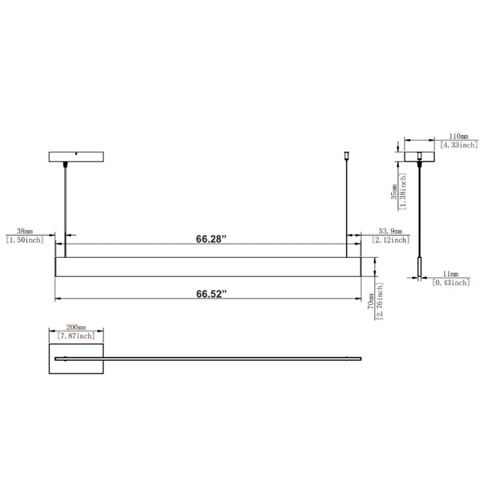 Westgate SCSSL-UD Series LED Slim Architectural Up & Down Linear Light /w Separate Control, PC Lens, 5CCT Selectable, 120-277V
