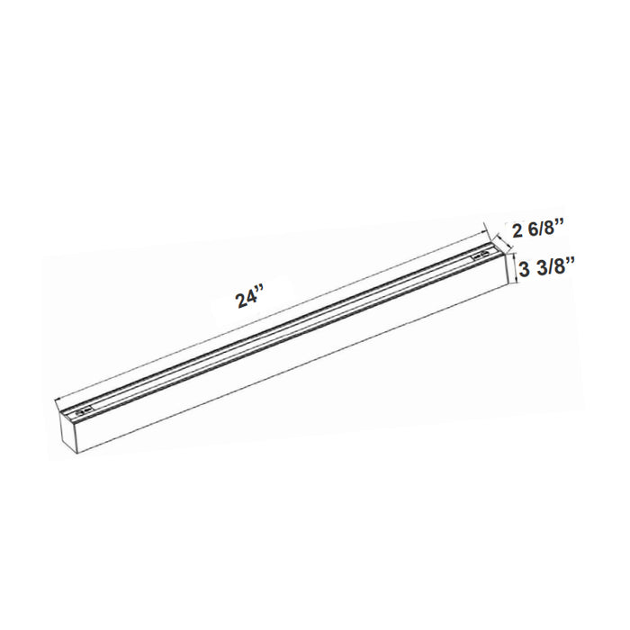 Westgate SCXA Series Architectural 2-3/4" LED Optic & Combined-Distribution Linear Light, 3CCT & Power Selectable, 120-277V - 2-ft