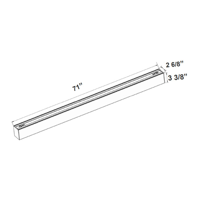 Westgate SCXA Series Architectural 2-3/4" LED Optic & Combined-Distribution Linear Light, 3CCT & Power Selectable, 120-277V - 6-ft