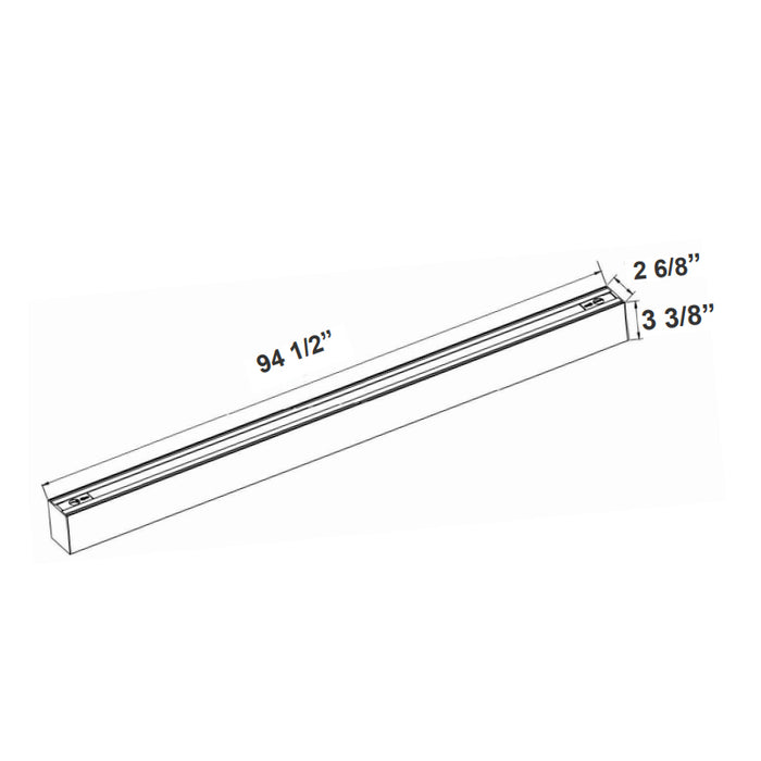 Westgate SCXA Series Architectural 2-3/4" LED Optic & Combined-Distribution Linear Light, 3CCT & Power Selectable, 120-277V - 8-ft