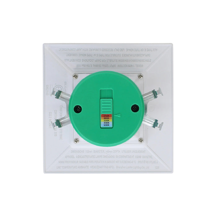 Westgate SDL4 4" 10W LED Square Recessed Trim, CCT