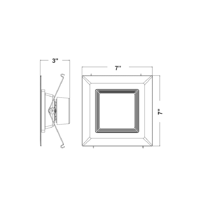 Westgate SDL6-BF 5/6" LED Square Recessed Downlight with Baffle Trim, CCT