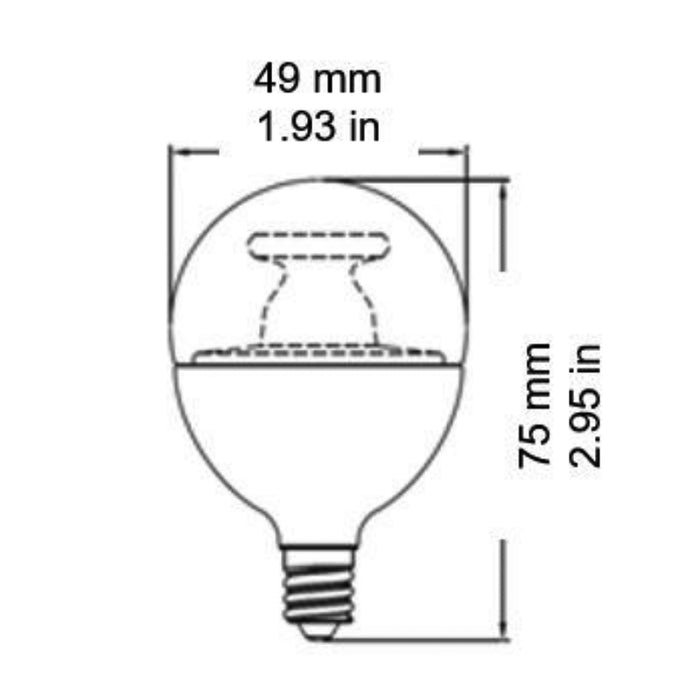 90+ Lighting SE-350.034 5W G16.5 LED Bulb, 260° Beam Spread, 3000K, Clear, E12 Base