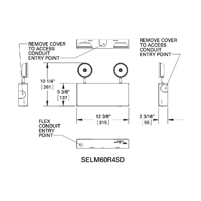Sure-Lites SELM60 LED Emergency Light, 60 Feet Coverage