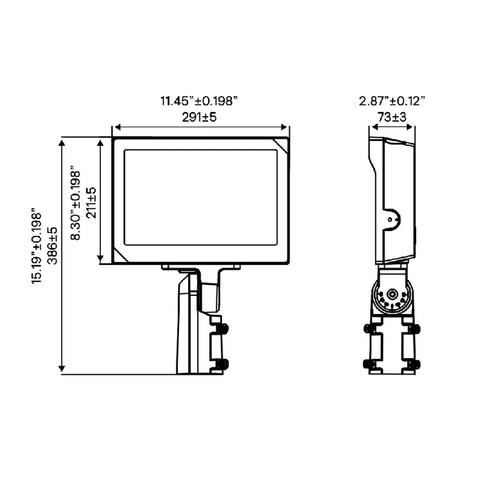 Stonco SF150 100W/120W/150W LED SlimFlood Light with Photocell, 3CCT Selectable, SlipFitter Mount, Up to 21750 lm, 0-10V Dimming, 120-347V, Bronze