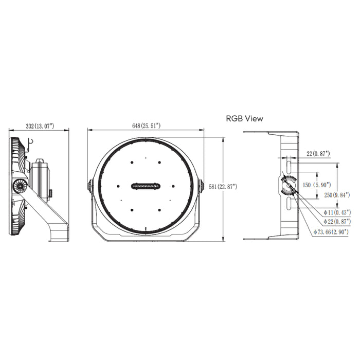 Westgate SFX-G10 1200W LED RGB Stadium Sport Light DMX512 Controlled, RGB