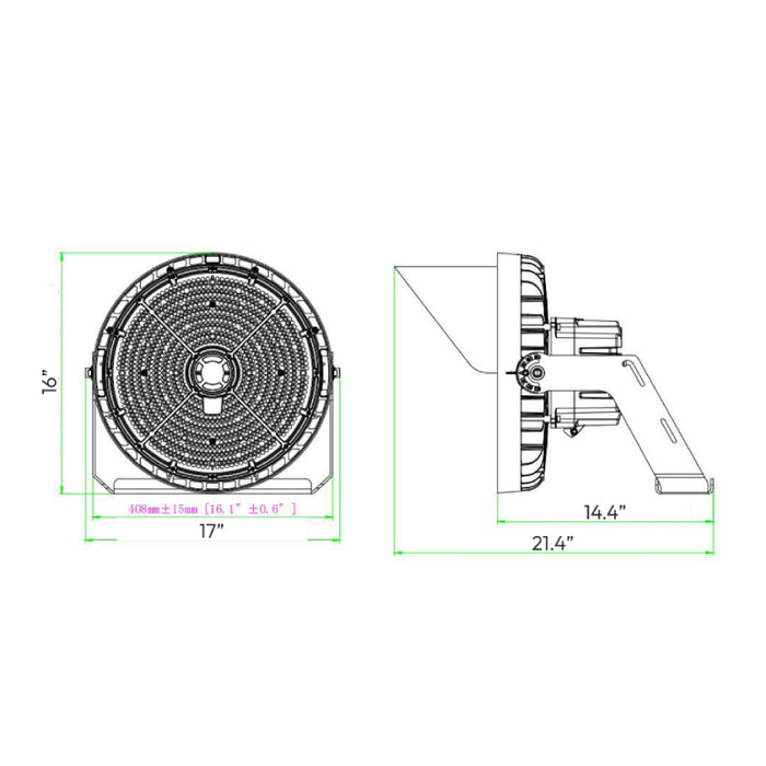 Westgate SFX-G12AD 300W/400W/500W LED G12 Adjustable Distribution Angle Stadium Light, 5000K, 480V