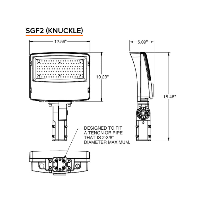 EXO SGF2 Sling 80W/100W/120W LED Flood Light, CCT Selectable