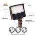 EXO SGF2 Sling 80W/100W/120W LED Flood Light w/ Photocell,, 3CCT Selectable, 120-347V, Knuckle & Trunnion Mount