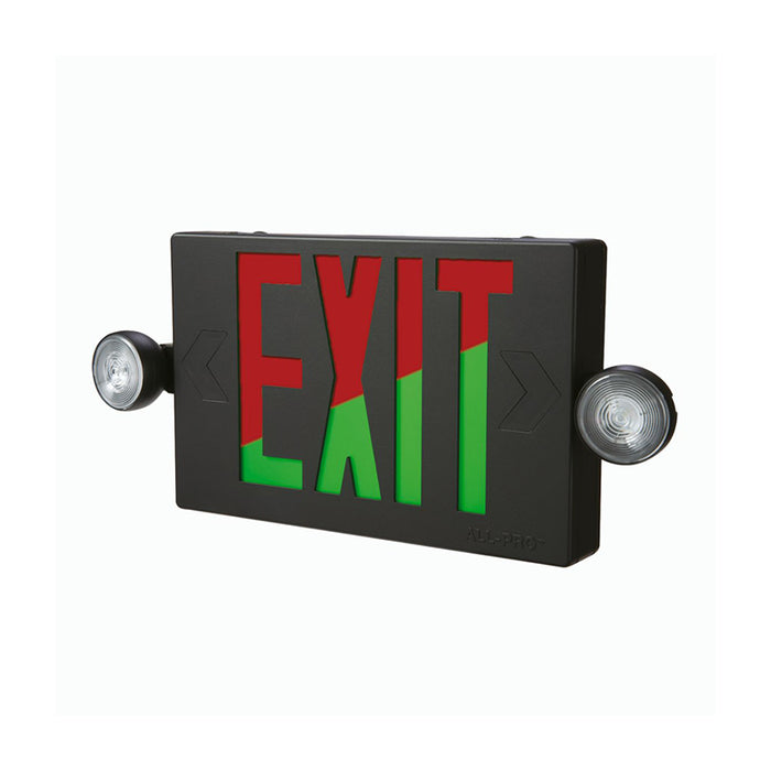 Sure-Lites APC7RG Series Combination Black LED Exit Sign and Emergency Light