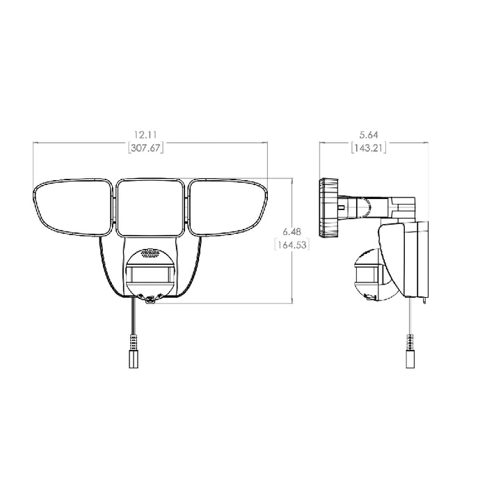 Halo SLFS2 LED Solar Floodlight, Triple Head, 2000 lm