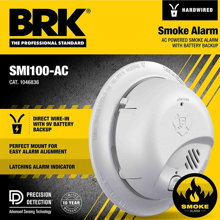 BRK SMI100AC Interconnectable Ion Smoke Alarm W/Battery Backup