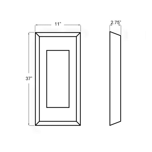Luminaire LED SMP S13 SMP Series 11" x 37" 50W LED Surface Mount, 120-277V, White Finish