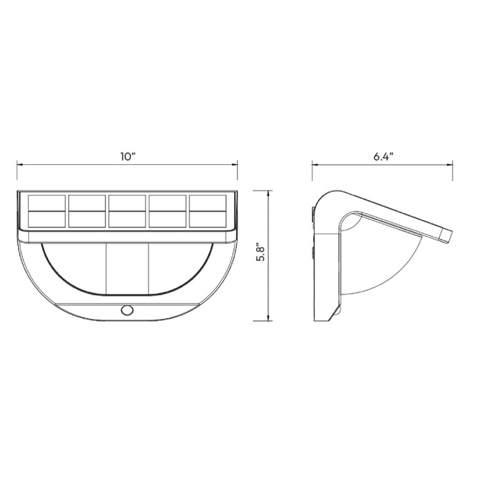 Westgate SOLW-TSP-MS 3W LED WallRay Solar Luminaire, 120-277V, 4000K