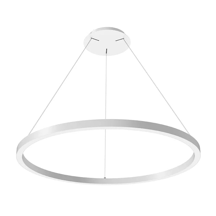 Westgate SRC Series LED High-Output Round Linear Chandelier Up/Down Light with Separate Controls, 3CCT & Power Selectable, 0-10V Dimming, 120-277V - 48" / White
