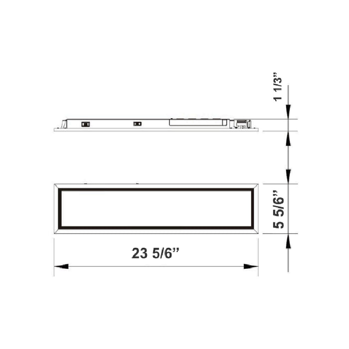 Westgate SRL6 6" Wide, 2ft, 10W/15W/20W LED Slot Recessed Commercial Linear Light, Watt/CCT Selectable, 120-277V