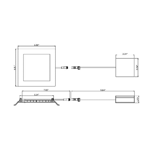 Westgate SSL6 6" LED Square Ultra Slim Recessed Light, 3000K