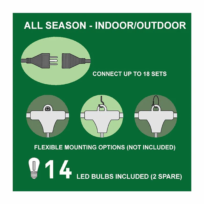 Westgate STG-2412 24-ft 12 Lamps LED String light, 2700K