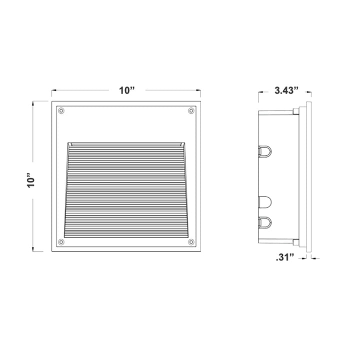 Westgate STP-10X10 10W/18W/25W LED Commercial Large Wall/Step Light, 3CCT Selectable