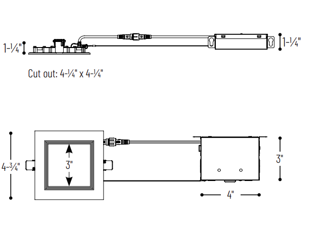 Nora NEFLINTW-S4MPW 4" FLIN Square LED Downlight 27K/30K/35K CCT Select, 675 lumens Regressed Baffle