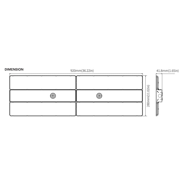 Rayon T1070LEDB-WS410 164W/246W/328W/410W LED High Bay, 2CCT Selectable, 120-277V, Surface Mount